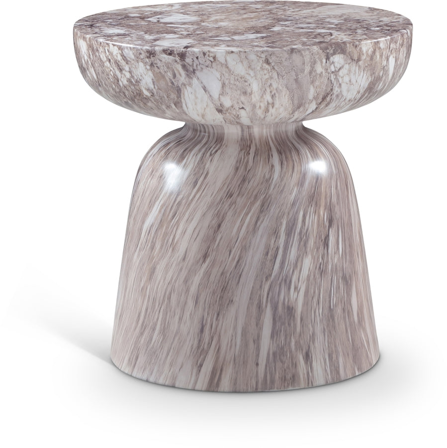 Avellino Marble Finish Indoor / Outdoor Concrete End Table - Brown