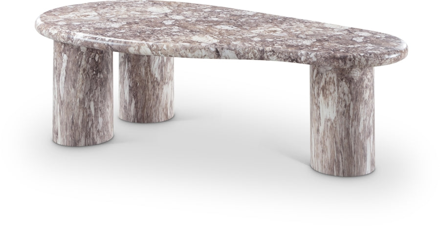 Sassari Marble Finish Indoor / Outdoor Concrete Coffee Table - Brown