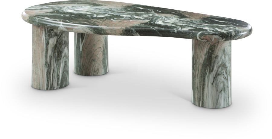 Sassari Marble Finish Indoor / Outdoor Concrete Coffee Table - Green