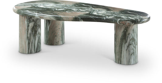 Sassari Marble Finish Indoor / Outdoor Concrete Coffee Table - Green