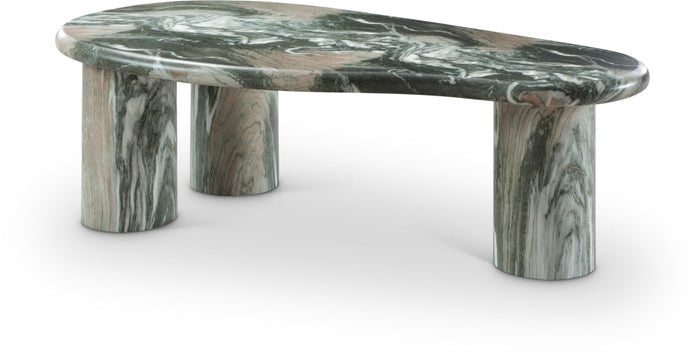 Sassari Marble Finish Indoor / Outdoor Concrete Coffee Table - Green