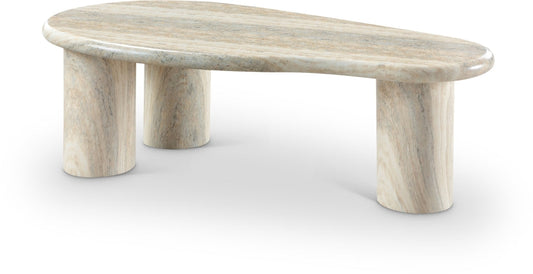 Sassari Travertine Finish Indoor / Outdoor Concrete Coffee Table - Natural