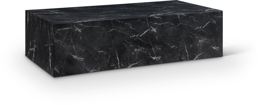 Piazza Marble Finish Indoor/Outdoor Concrete Coffee Table - Black