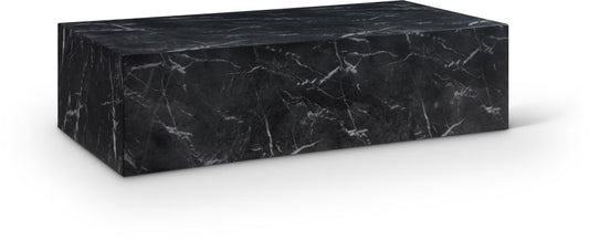 Piazza Marble Finish Indoor/Outdoor Concrete Coffee Table - Black