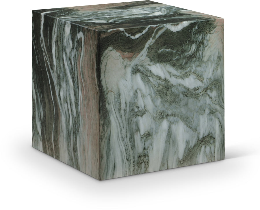Piazza Marble Finish Indoor / Outdoor Concrete End Table - Green