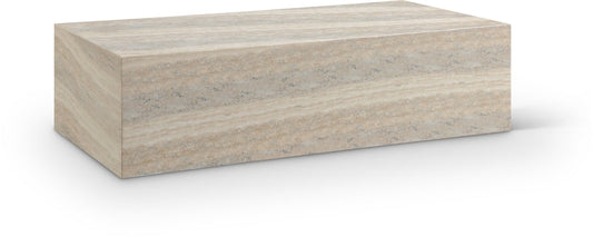 Piazza Travertine Finish Indoor/Outdoor Concrete Coffee Table - Natural