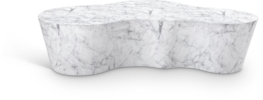 Monza Concrete And Fiberglass Indoor / Outdoor Patio Coffee Table - White
