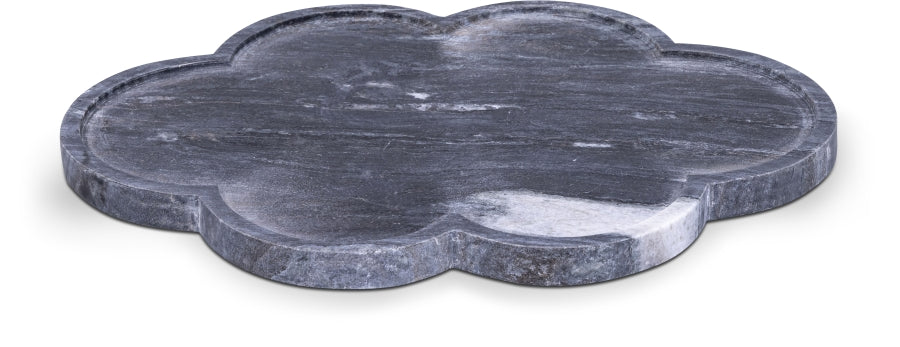 Rimini Genuine Marble Clover Shaped Tray - Black