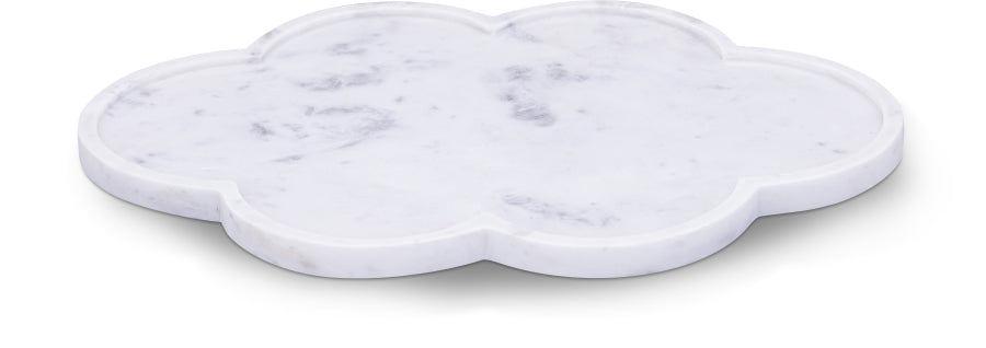 Rimini Genuine Marble Clover Shaped Tray - White