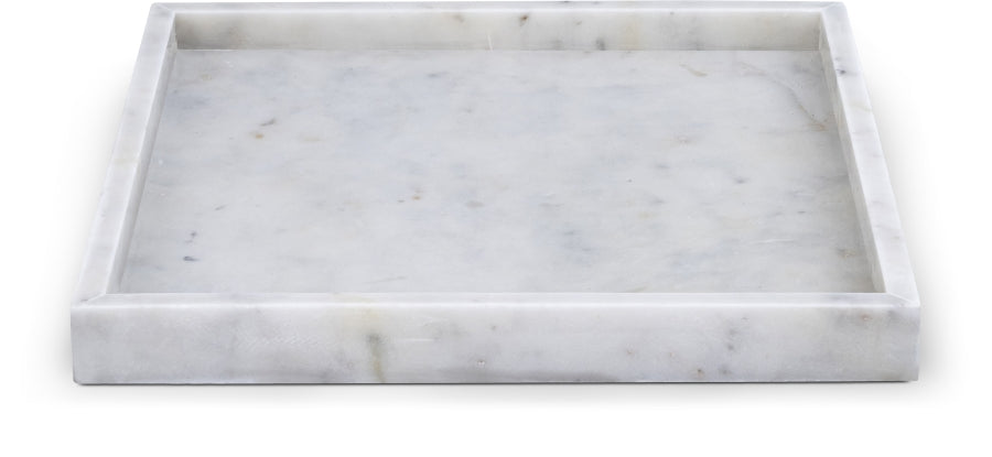 Barletta Genuine Marble Square Tray - White