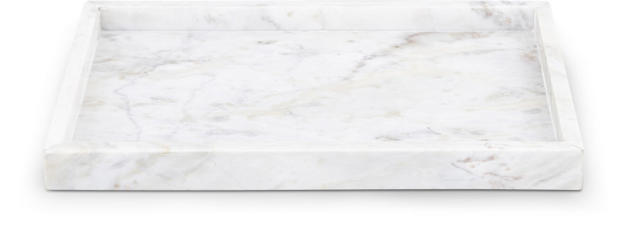 Barletta Genuine Marble Rectangle Tray - White