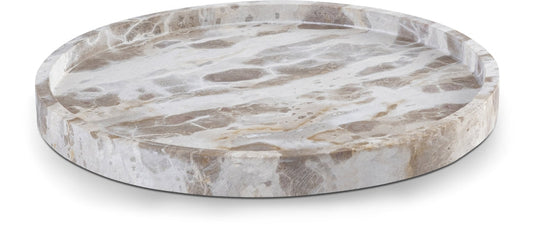 Barletta Genuine Marble Round Tray - Beige