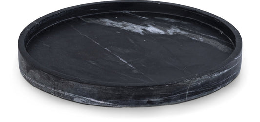 Barletta Genuine Marble Round Tray - Black
