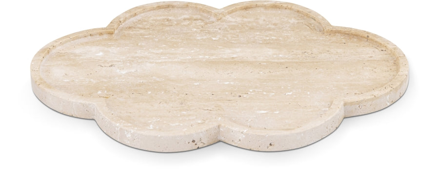 Rimini Travertine Clover Shaped Tray - Natural