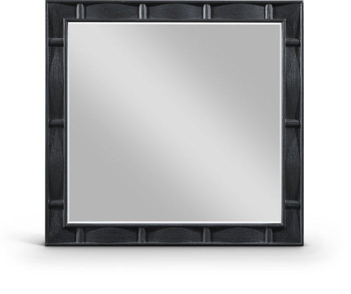 Weave Oak Veneer Mirror - Black