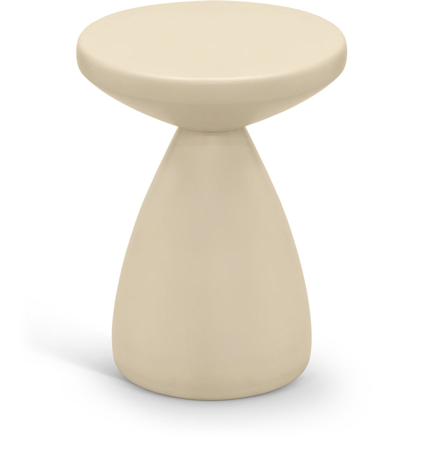 Anika Iron End Table - Cream