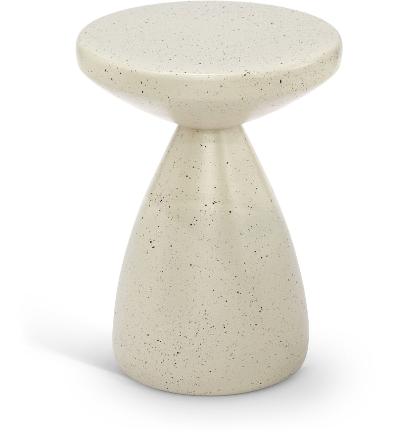 Anika Terrazzo Pattern Iron Terrazo End Table - Cream