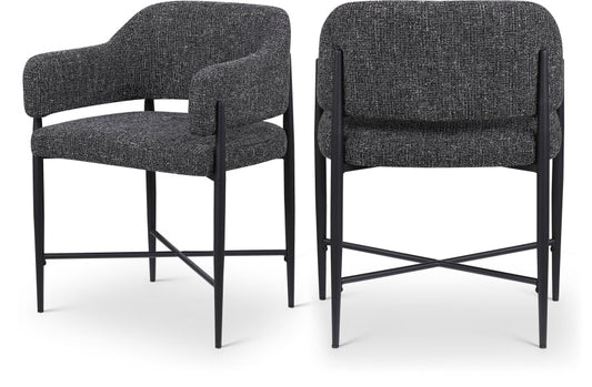 Dame Fabric Upholstered Dining Chair - Black