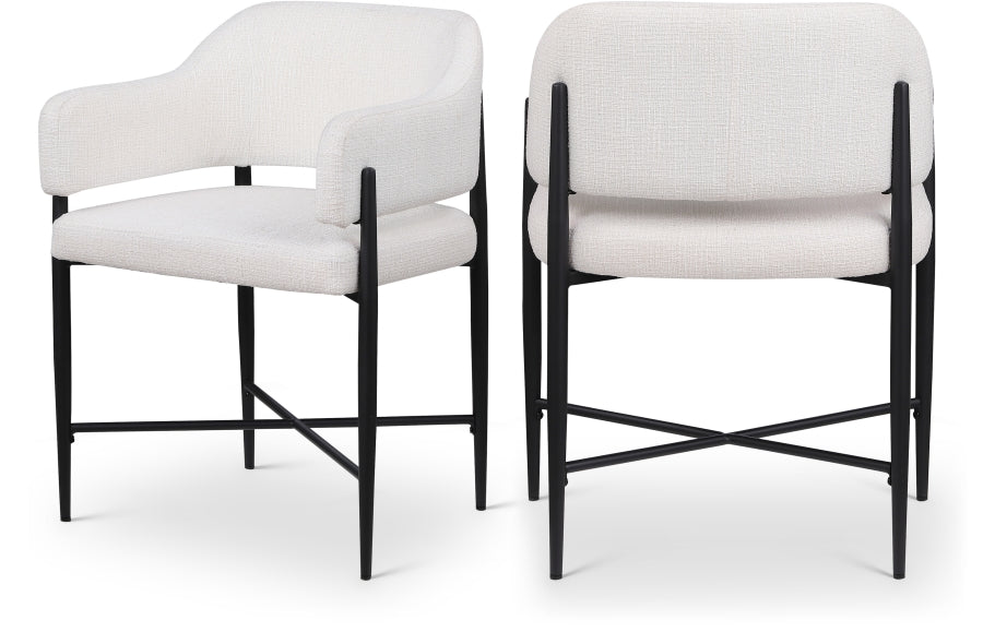 Dame Fabric Upholstered Dining Chair - Cream