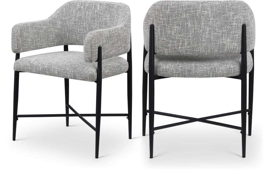 Dame Fabric Upholstered Dining Chair - Grey