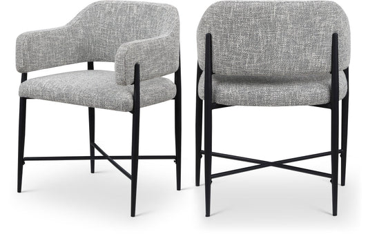 Dame Fabric Upholstered Dining Chair - Grey