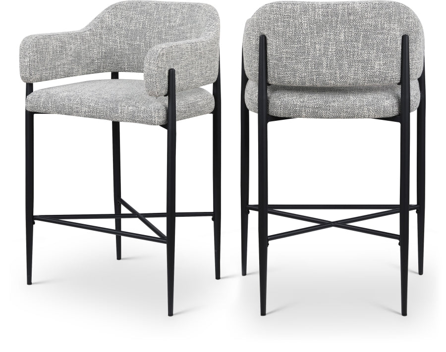 Dame Fabric Upholstered Counter Stool - Grey