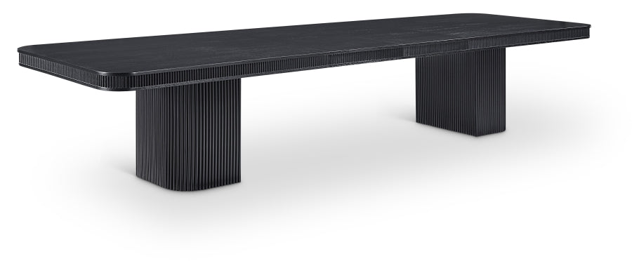 Mohari 112" Solid Wood And Oak Veneer Dining Table - Black