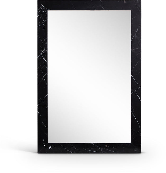 Pavia Genuine Genuine Marble Frame Mirror - Black