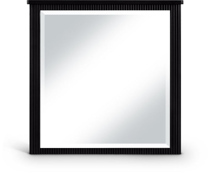 Astrid Solid Wood And Oak Veneer Mirror - Black