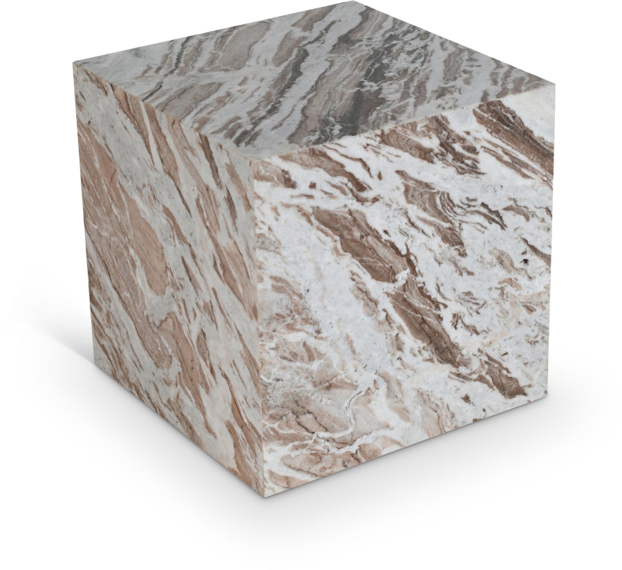 Bolzano Marble End Table - Brown