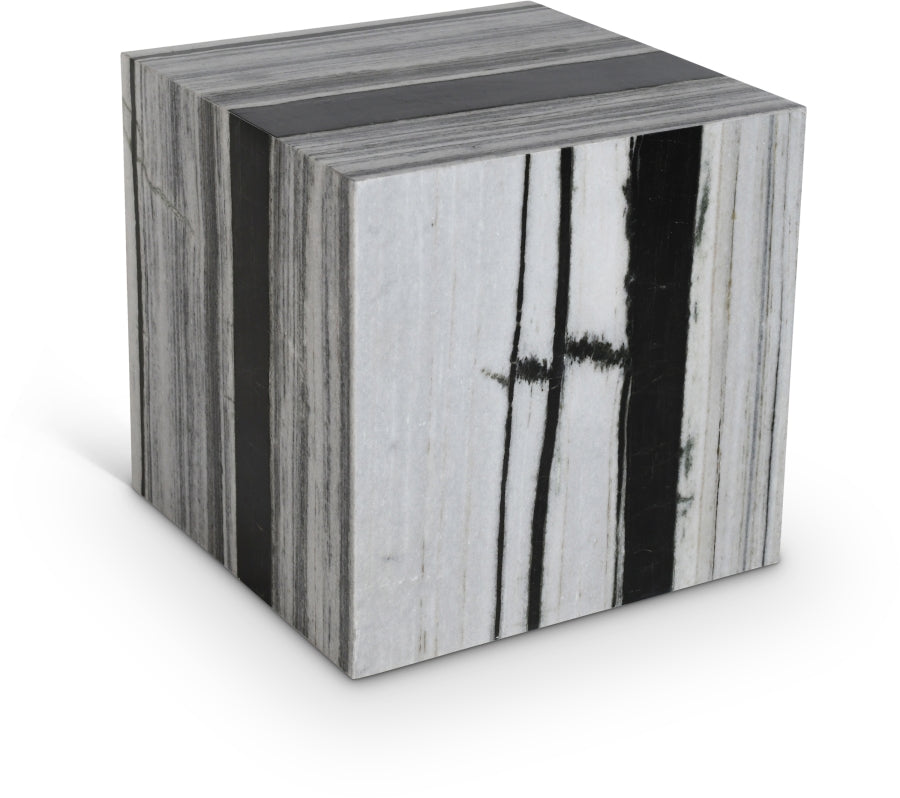 Bolzano Marble End Table - Panda