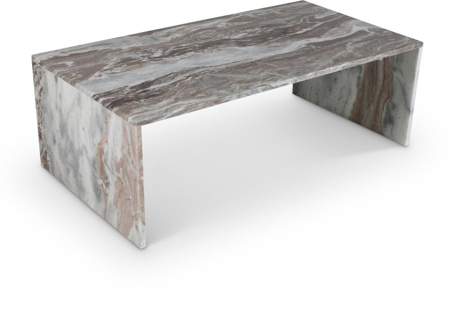 Vernazza Genuine Marble Coffee Table - Brown