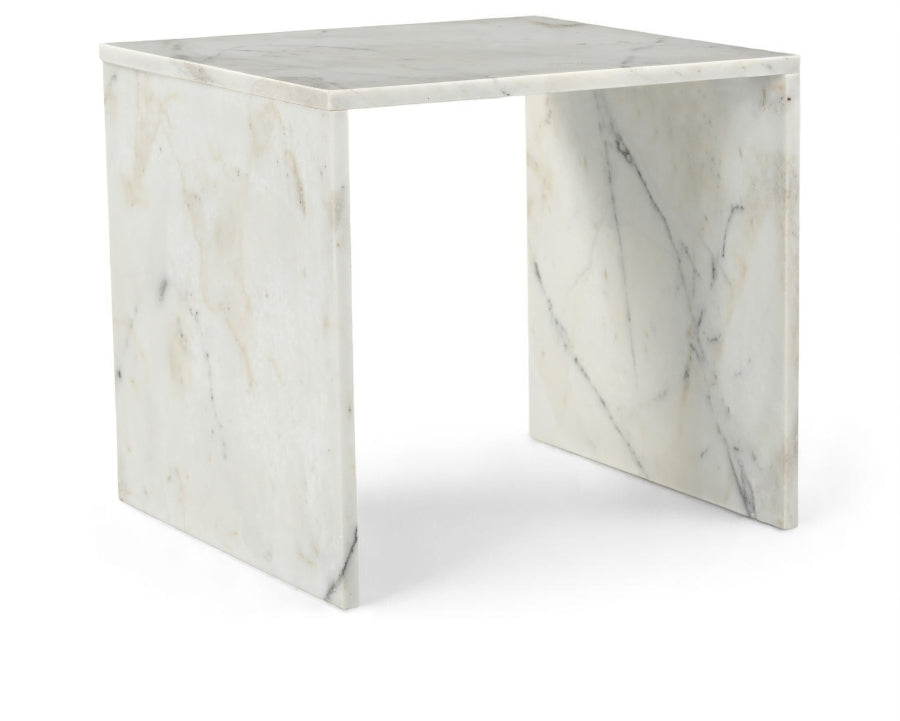 Vernazza Genuine Marble End / Side Table - White
