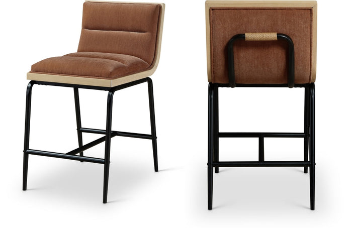 Viceroy Fabric Upholstered Counter Stool - Cognac