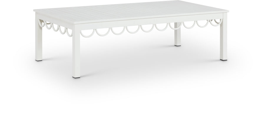 Portofino Aluminum Outdoor Patio Coffee Table - White