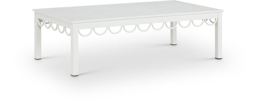 Portofino Aluminum Outdoor Patio Coffee Table - White