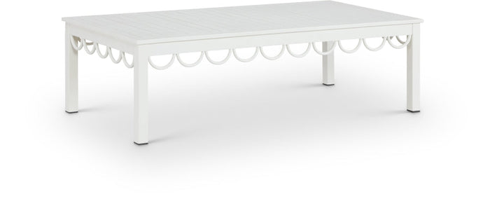 Portofino Aluminum Outdoor Patio Coffee Table - White