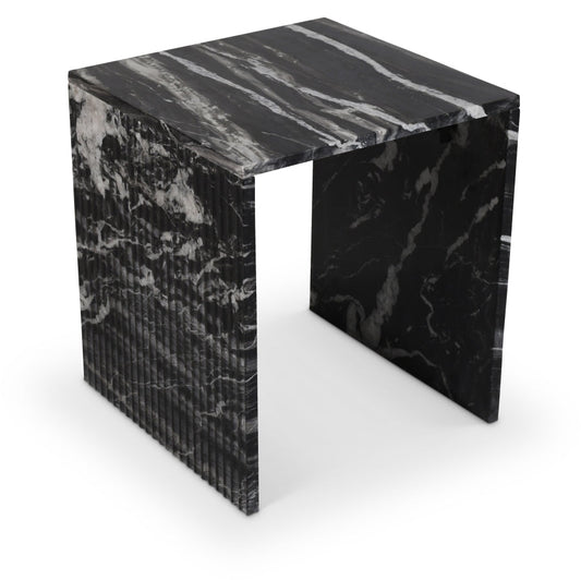 Pienza Genuine Marble End Table - Black