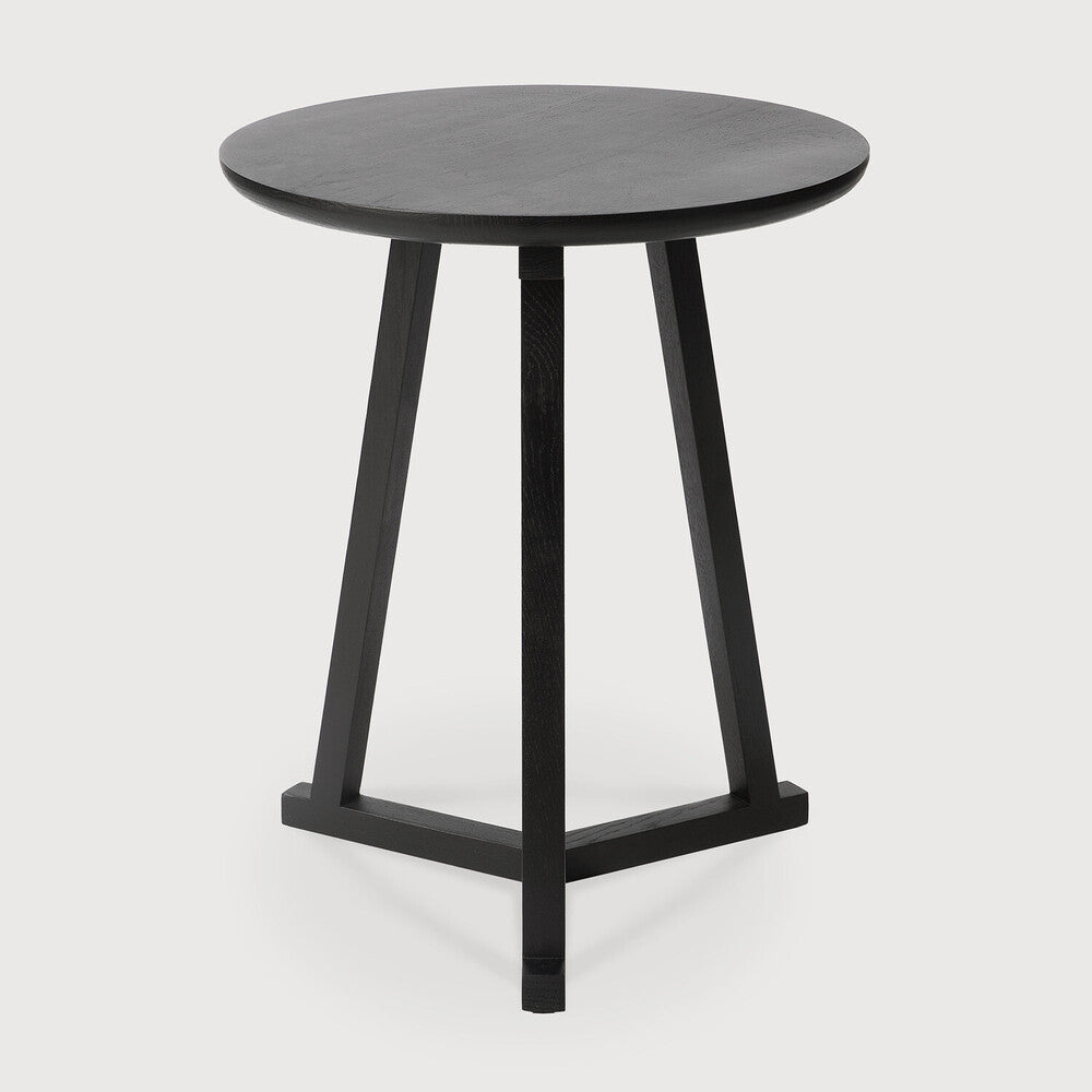 Oak Black Tripod Side Table