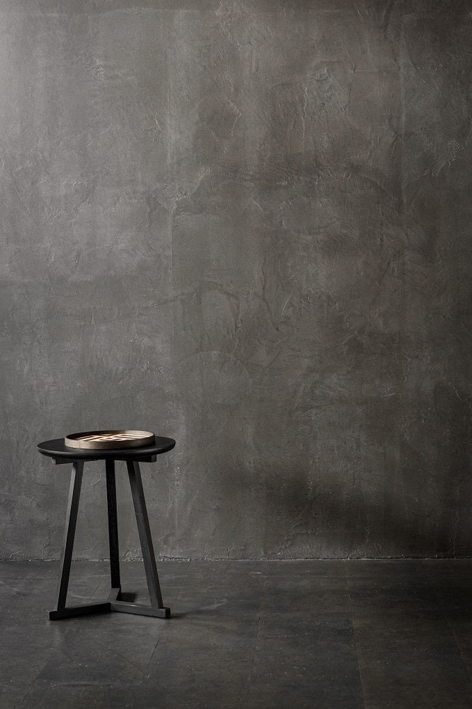 Oak Black Tripod Side Table
