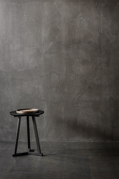 Oak Black Tripod Side Table