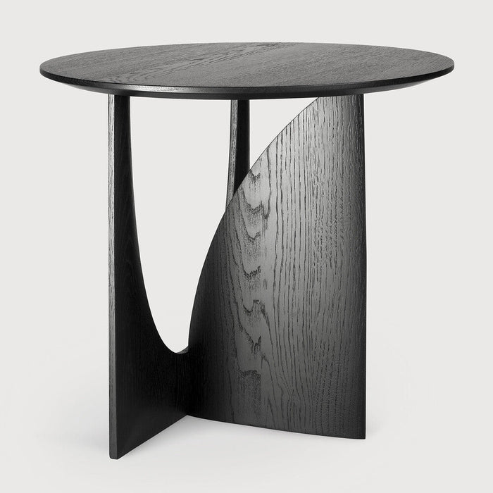 Oak Black Geometric Side Table