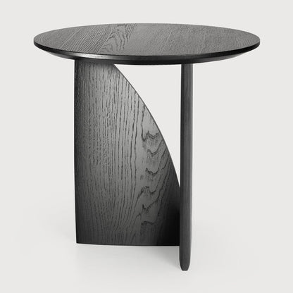 Oak Black Geometric Side Table