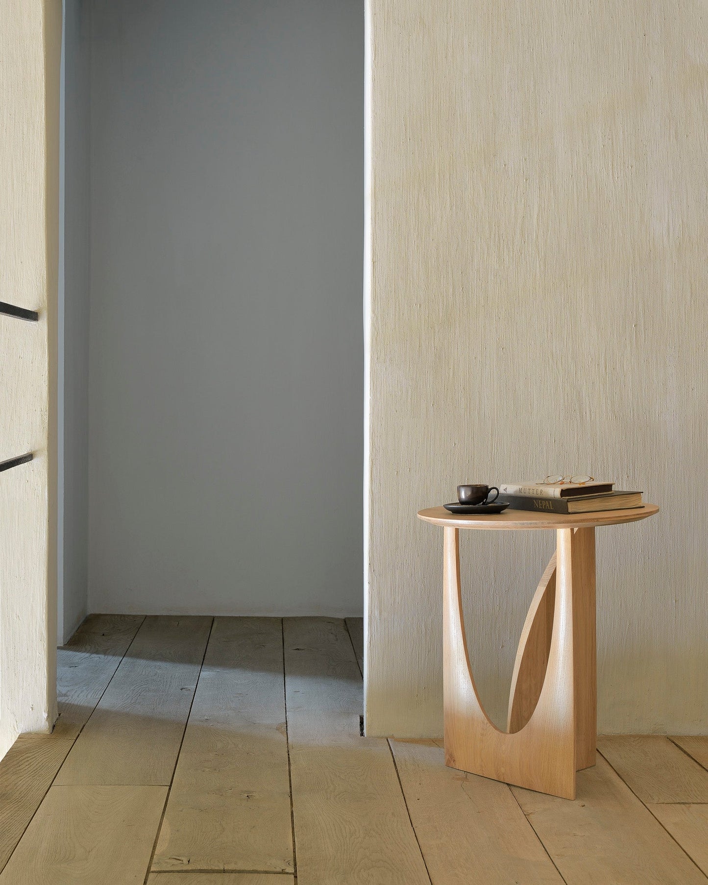 Natural Geometric Side Table