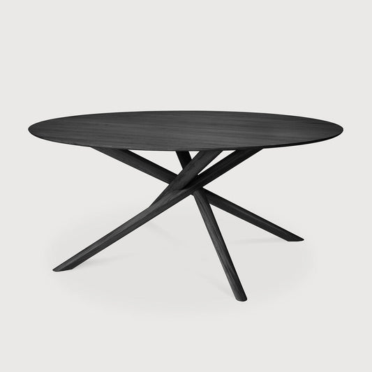 59" Oak Black Mikado Dining Table