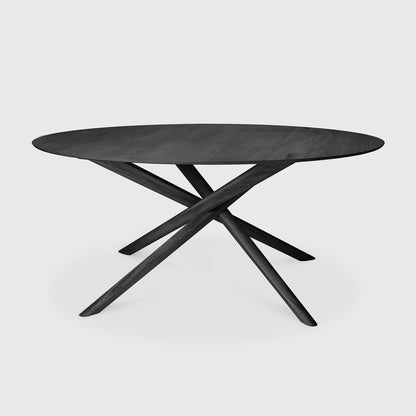 59" Oak Black Mikado Dining Table