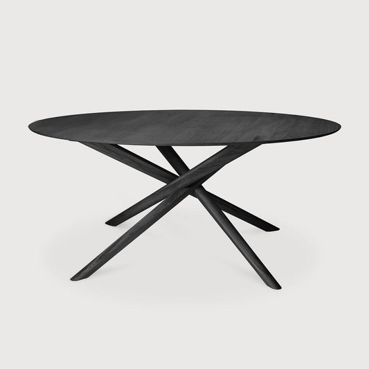 59" Oak Black Mikado Dining Table