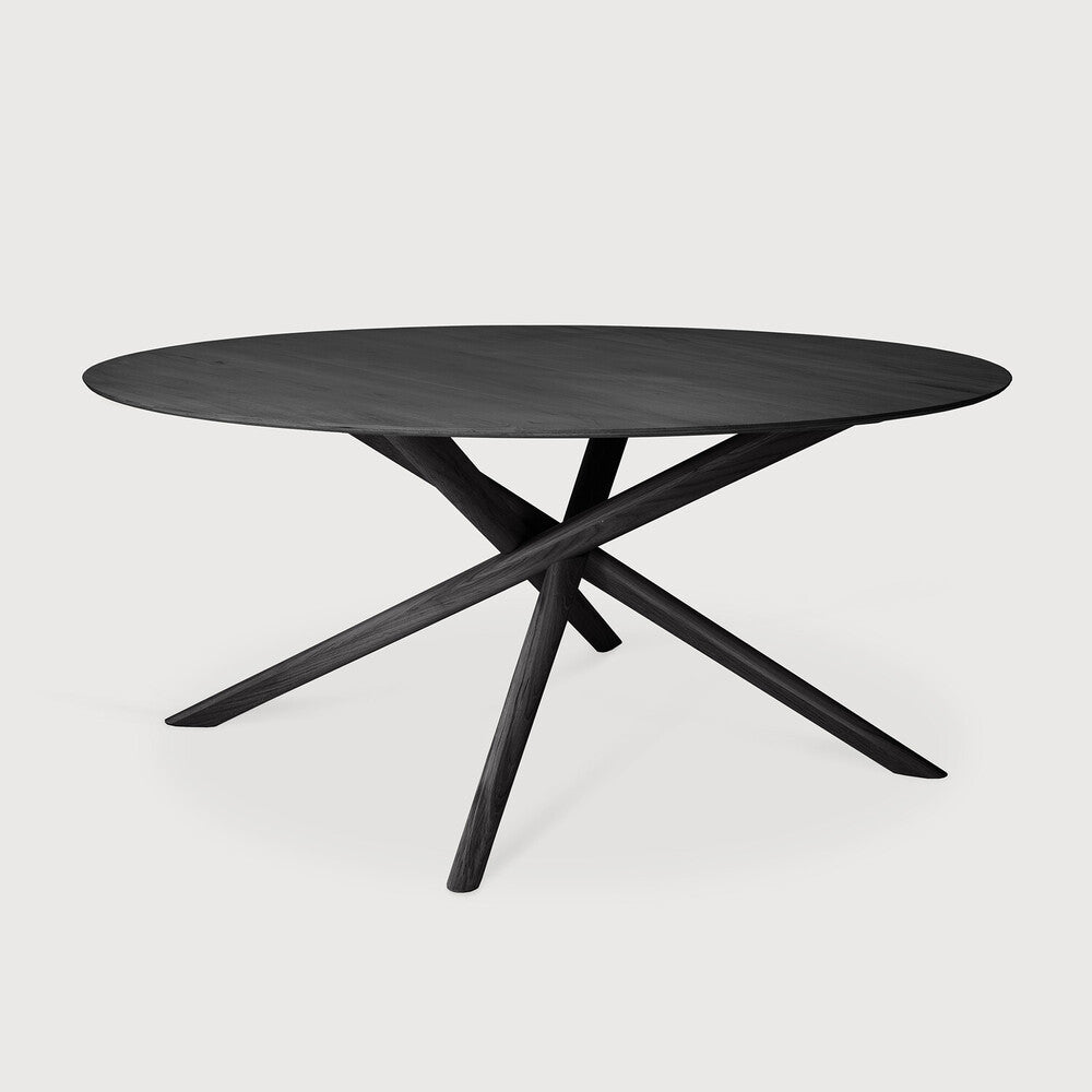 59" Oak Black Mikado Dining Table