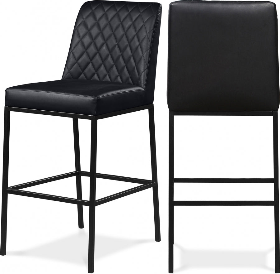 Bryce Vegan Leather Upholstered Bar Stool - Black