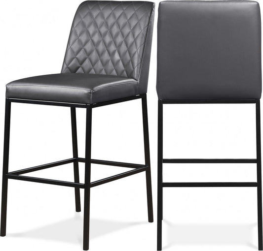 Bryce Vegan Leather Upholstered Bar Stool - Grey